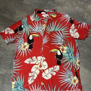 Urban Outfitters Red Toucan Print Men's Shirt
